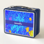 Lunch Box Peinture d'art Abstrait bleu moderne (Dos)