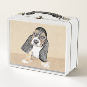 Lunch Box Peinture de chiot Basset Hound - Art original de c