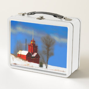 Lunch Box Peinture de phare rouge - Art original