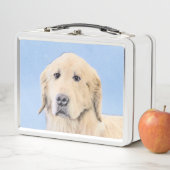 Lunch Box Peinture Golden Retriever - Joli art original chie (En situation)