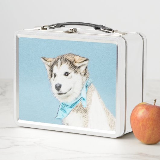 Lunch Box Peinture Sibérienne Husky Puppy - Art Chien origin (En situation)