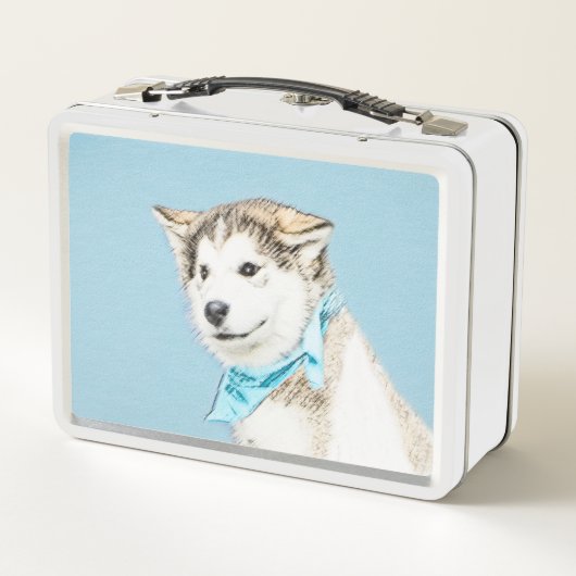 Lunch Box Peinture Sibérienne Husky Puppy - Art Chien origin (Dos)