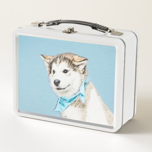 Lunch Box Peinture Sibérienne Husky Puppy - Art Chien origin (Devant)