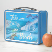 Lunch Box Peinture sur la plage et la vie marine (En situation)