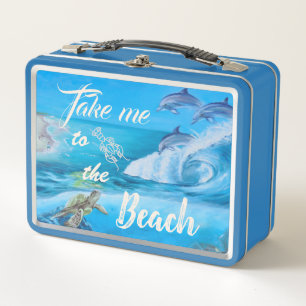 Lunch Box Peinture sur la plage et la vie marine