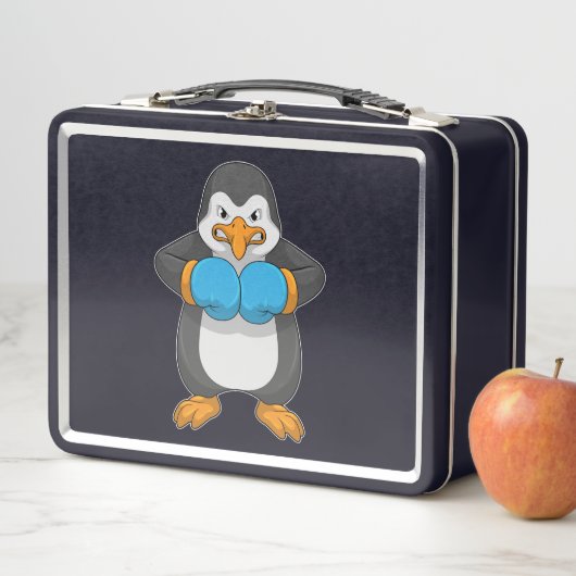 Lunch Box Penguin at Boxing with Boxing Gloves (En situation)