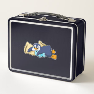 Lunch Box Penguin au coucher avec Coussin