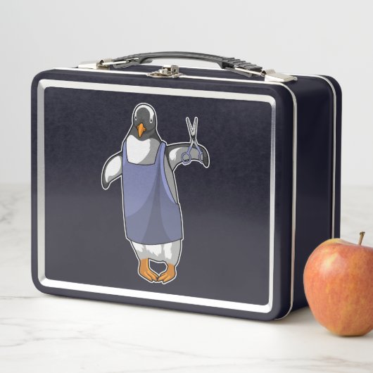 Lunch Box Penguin coiffeur avec ciseaux (En situation)