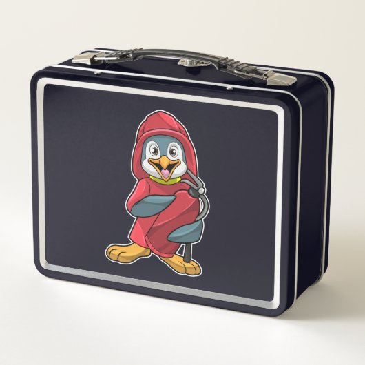 Lunch Box Penguin comme pompier avec Extinguisher (Dos)