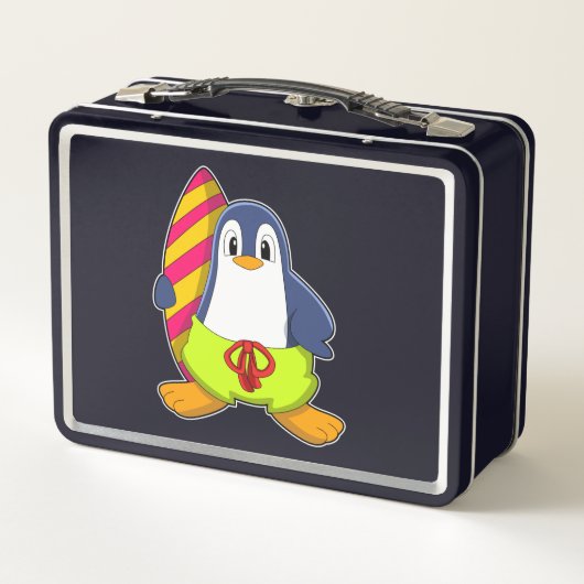 Lunch Box Penguin comme surfer avec Surfer (Dos)