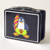 Lunch Box Penguin comme surfer avec Surfer (Devant)