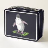 Lunch Box Penguin en Snowboardeur avec Snowboard (Dos)
