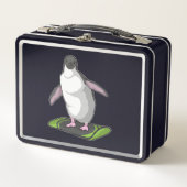 Lunch Box Penguin en Snowboardeur avec Snowboard (Devant)