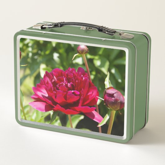 Lunch Box Peonées de velours de Maron foncé (Dos)