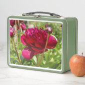 Lunch Box Peonées de velours de Maron foncé (En situation)