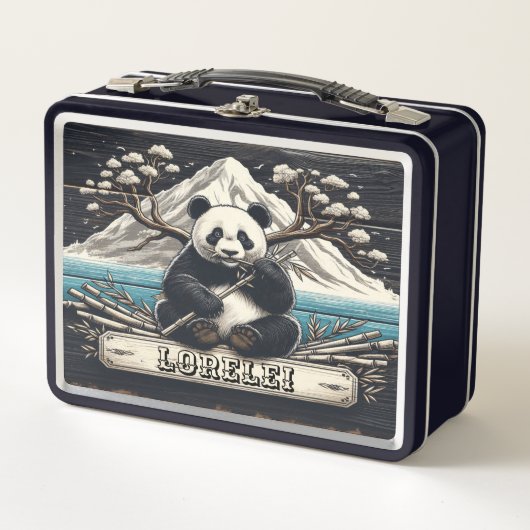 Lunch Box Perche isolée de Panda : Repose de Bambou (Devant)