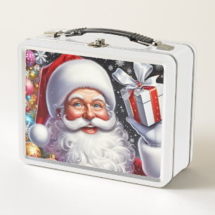 Lunch Box Père Noël classique avec cadeau et ornements