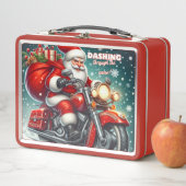 Lunch Box Père Noël en moto (En situation)