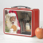 Lunch Box Père Noël est pris avec un biscuit ! (En situation)