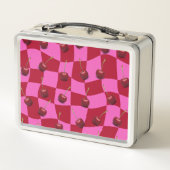 Lunch Box Personalized Cherry Gingham Retro Custom Name (Dos)