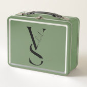 Lunch Box Personalized Initial Monogram Metal Lunch Pail (Devant)