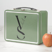 Lunch Box Personalized Initial Monogram Metal Lunch Pail (En situation)