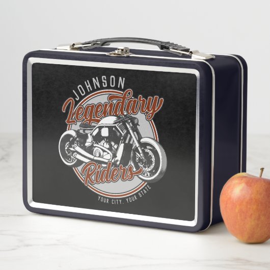 Lunch Box Personalized Motorcycle Legendary Rider Biker (En situation)