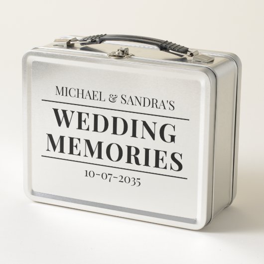 Lunch Box Personalized Wedding Memories Metal Box (Devant)
