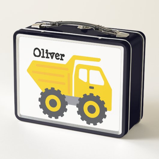 Lunch Box Personalized Yellow Dump Truck (Dos)