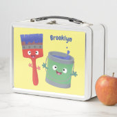 Lunch Box Personnages de peinture et de pinceau mignons (En situation)