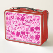 Lunch Box Personnalisable en rose girly Retour au Motif scol (Dos)
