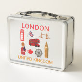 Lunch Box Personnalisé Londres Landmarks Voyage Thème (Dos)