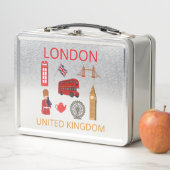 Lunch Box Personnalisé Londres Landmarks Voyage Thème (En situation)