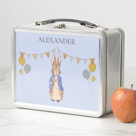 Lunch Box Personnaliser le nom de l'enfant Pierre le lapin (En situation)