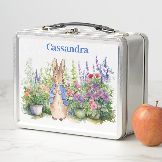 Lunch Box Personnaliser le nom de l'enfant Pierre le lapin (En situation)
