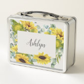 Lunch Box Personnaliser le nom Police de script de tournesol (Dos)