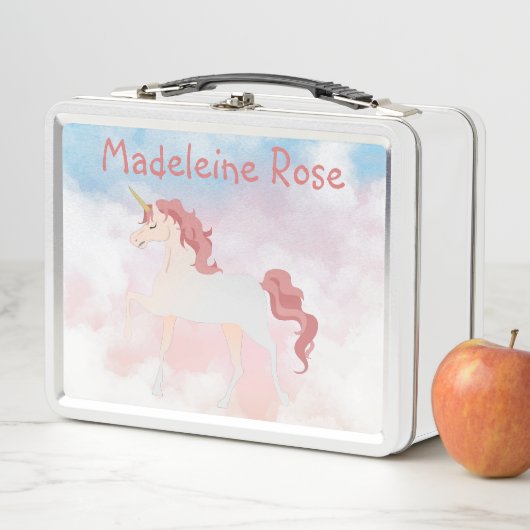 Lunch Box Personnaliser le nom sur Mon licorne cabrée (En situation)