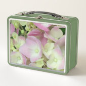 Lunch Box Pétales d'hydrangée rose et blanc antique (Devant)