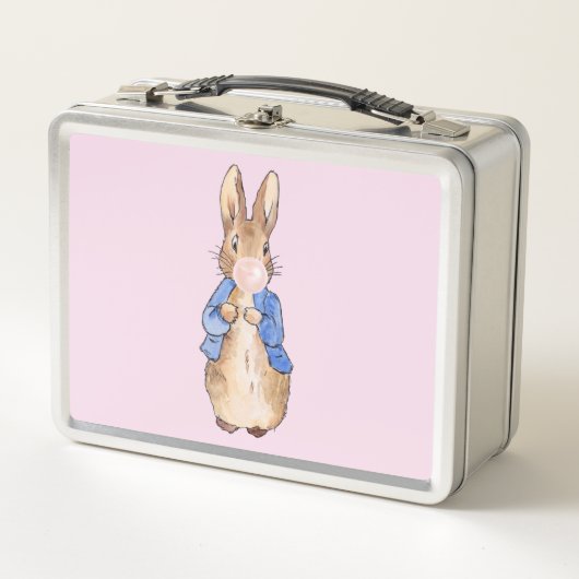 Lunch Box Peter le lapin souffle une bulle rose gomme (Devant)
