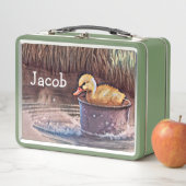 Lunch Box Petit Canard Jaune Jouant Dans Le Seau (En situation)
