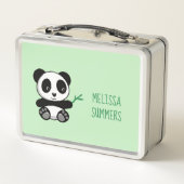 Lunch Box Petit Panda mignonne avec un bâton en bambou vert (Dos)