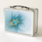 Lunch Box Petite Beauté Moderne Bleu Or Fractal Art Flower (Dos)