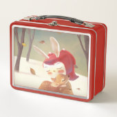 Lunch Box Petite fille qui serre des cerfs (Devant)