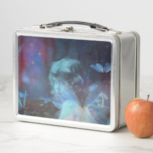 Lunch Box Petite Papillon Bleu Fée Imaginaire Artwork