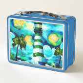 Lunch Box Phare Tropical & Palm Trees Vert Bleu Turquoise (Dos)