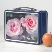 Lunch Box Photo florale de roses roses faits sur commande (En situation)