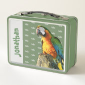 Lunch Box Photo "Hello" orange Turquoise jaune et verte de p (Dos)
