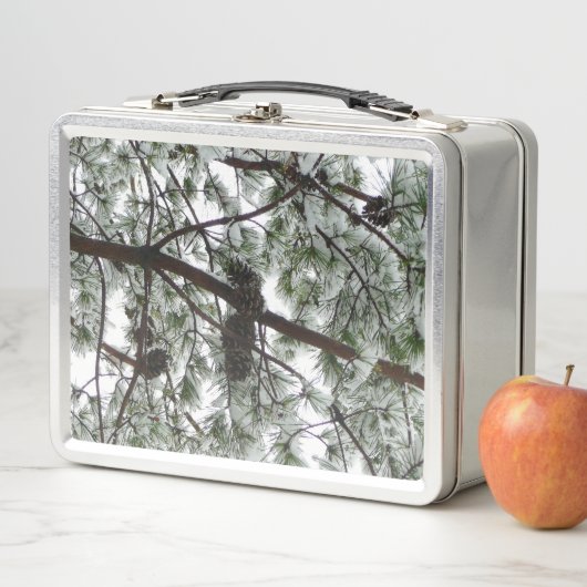 Lunch Box Photo hivernale sous le pin couvert de neige (En situation)