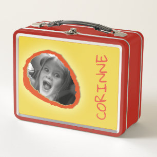Lunch Box Photo personnalisée jaune et nom