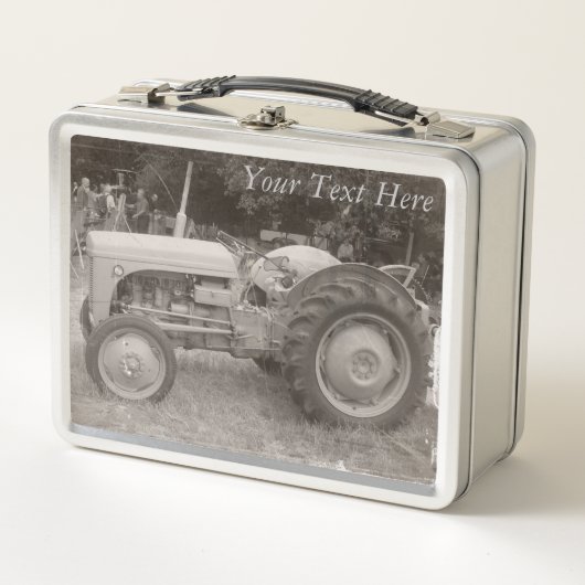 Lunch Box photo vintage gris massey tracteur fergison  (Devant)